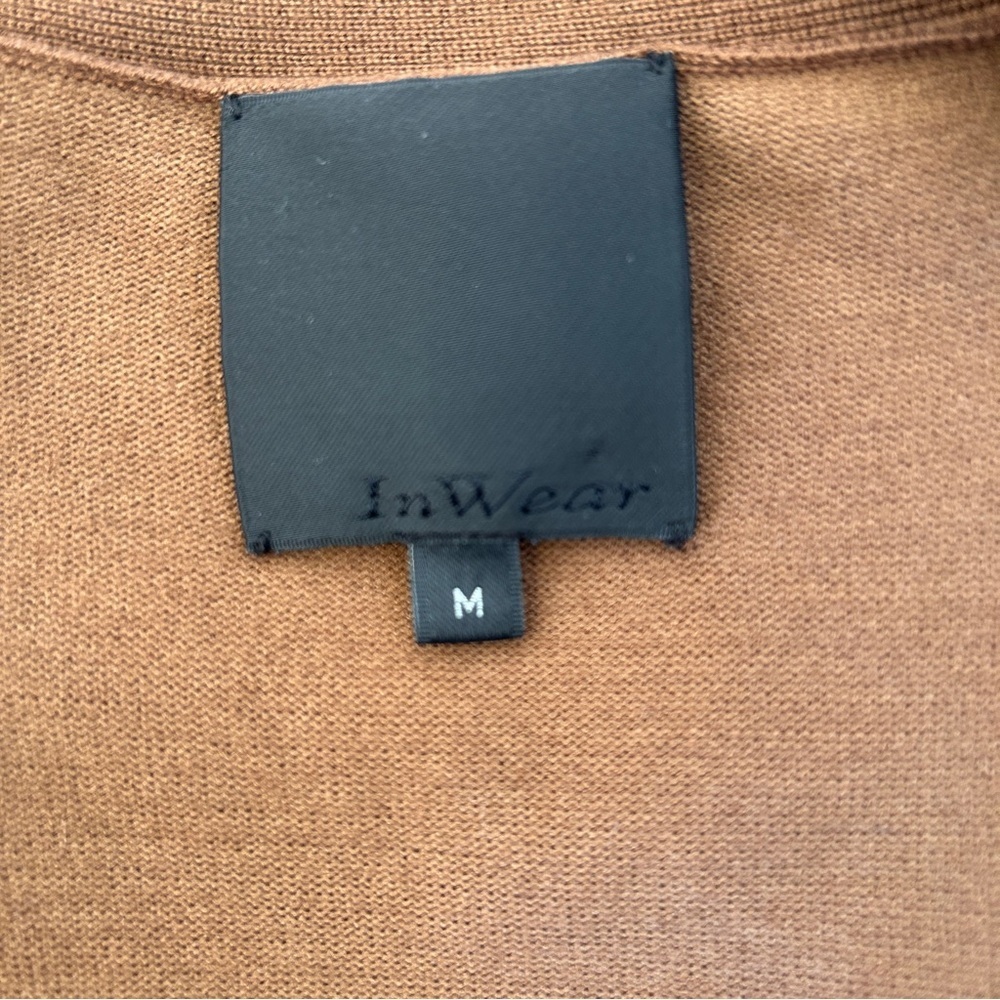 In Wear Women's Medium Brown Open-Front Tie Cardigan Soft Layering *Flaw - Picture 5 of 13